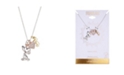 Peanuts Gold Flash Plated "Mom" Snoopy and Cubic Zirconia Heart Necklace, 16"+2" Extender